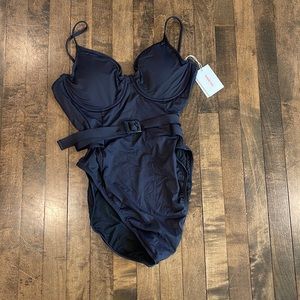 Good American black belted swimsuit - new with tags